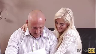 DADDY4K. Knead then old and young sex makes GF and father happy